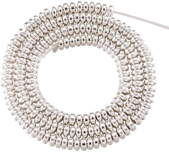 Kralen 170 Stuks - 4 mm Platte Ronde Afstandhouders - Hematiet - Heishi Kralen - Perle per Collane - Ideali per Collane e Bracciali - Sieradenkralen