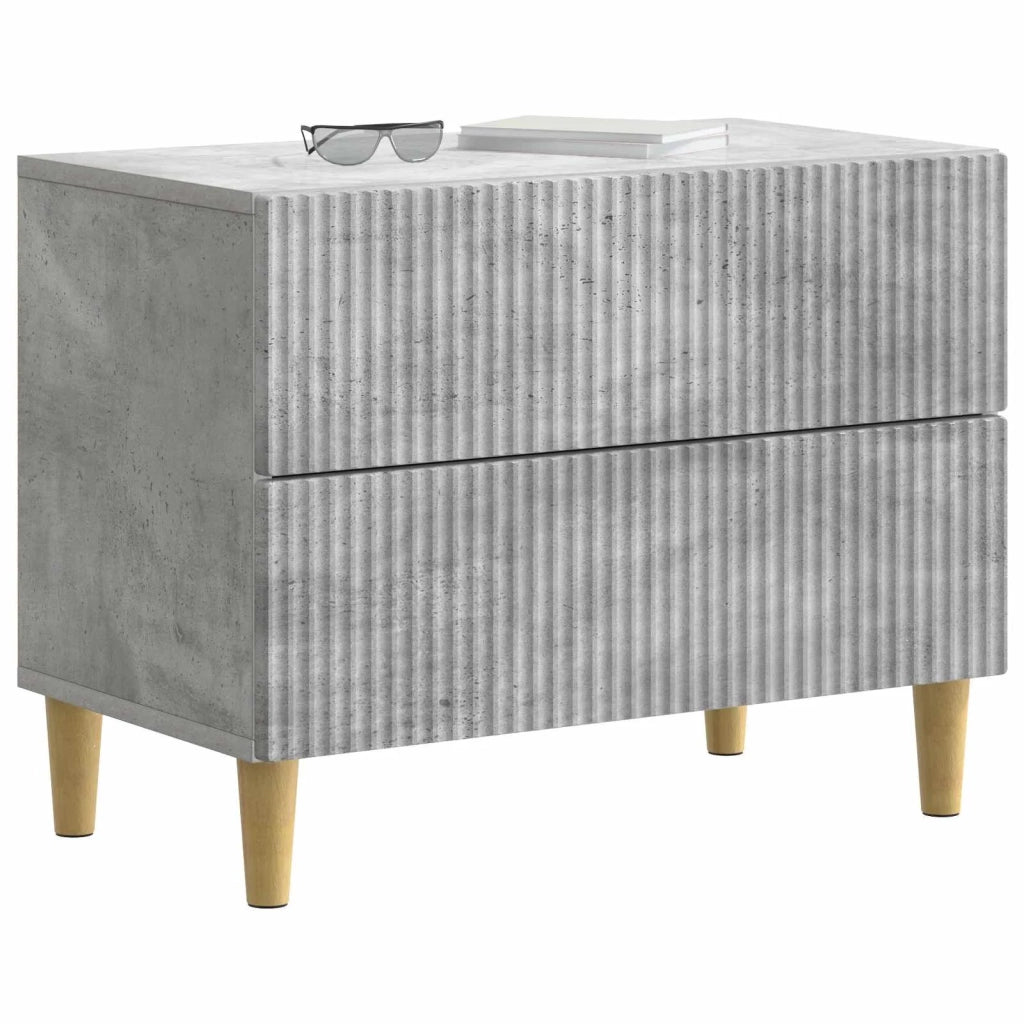 Armadio da Notte con cassetto Grigio Cemento 62 x 34,5 x 48 cm