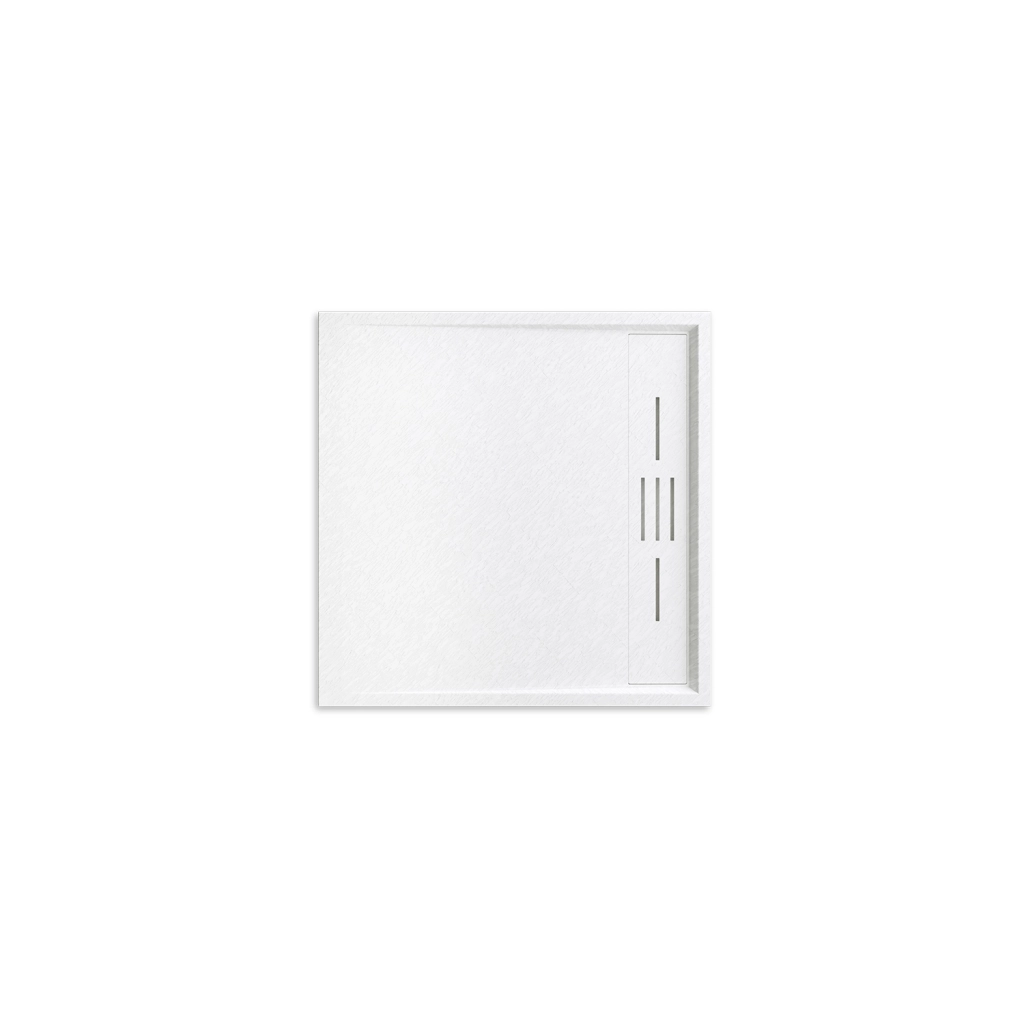 Piatto doccia 80x80 effetto pietra colore bianco | Spanios