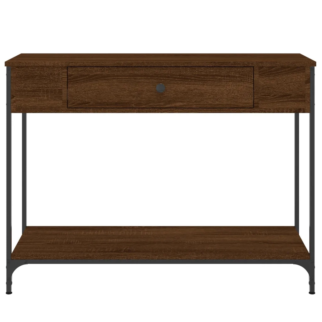 Tavolo Consolle Rovere Marrone 100x34,5x75 cm Legno Multistrato 834164