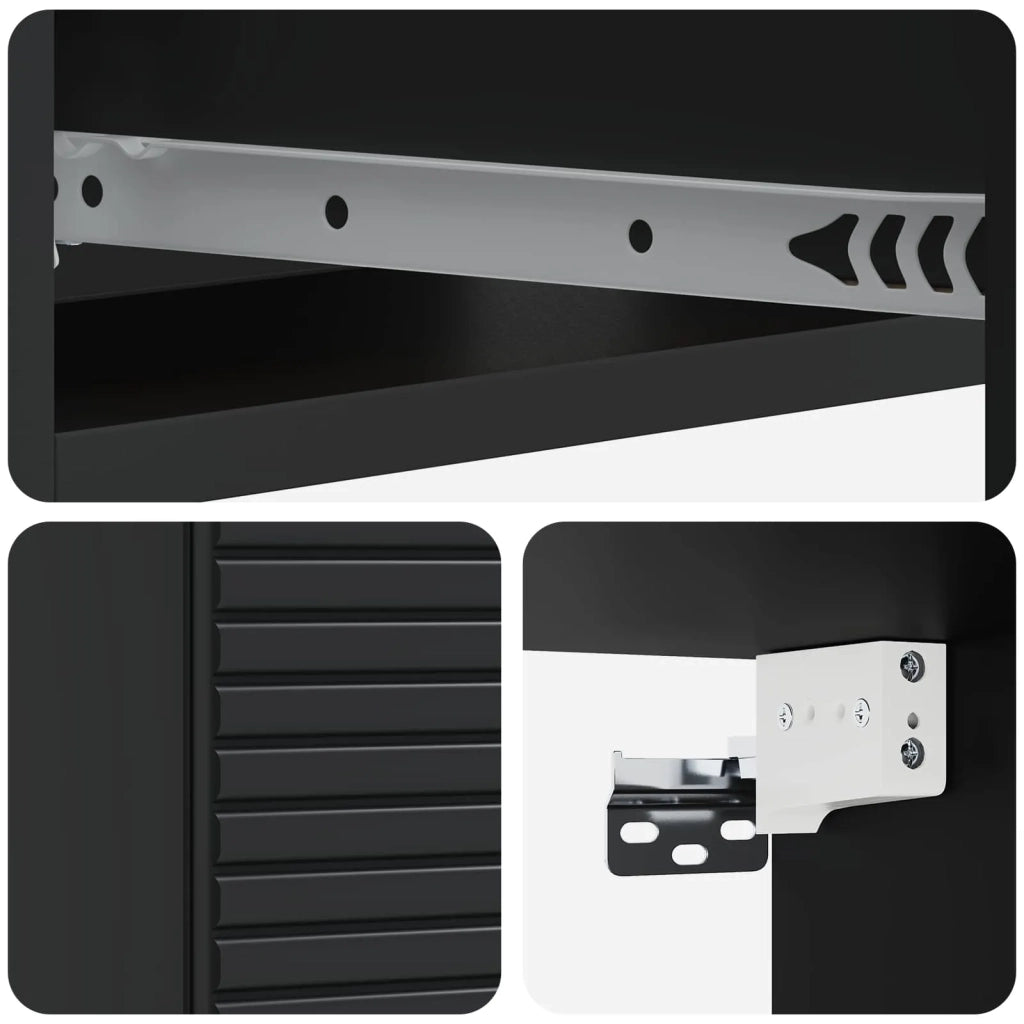 Tavolino da Parete Laterale Nero 59 x 34,5 x 17 cm 898656