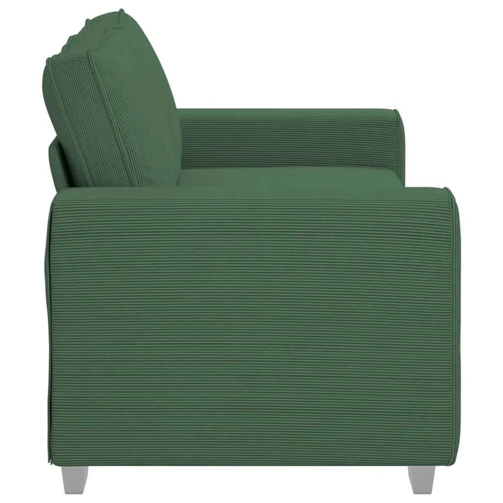 Divano Divanetto Verde Scuro 140cm Tessuto di Velluto a Coste