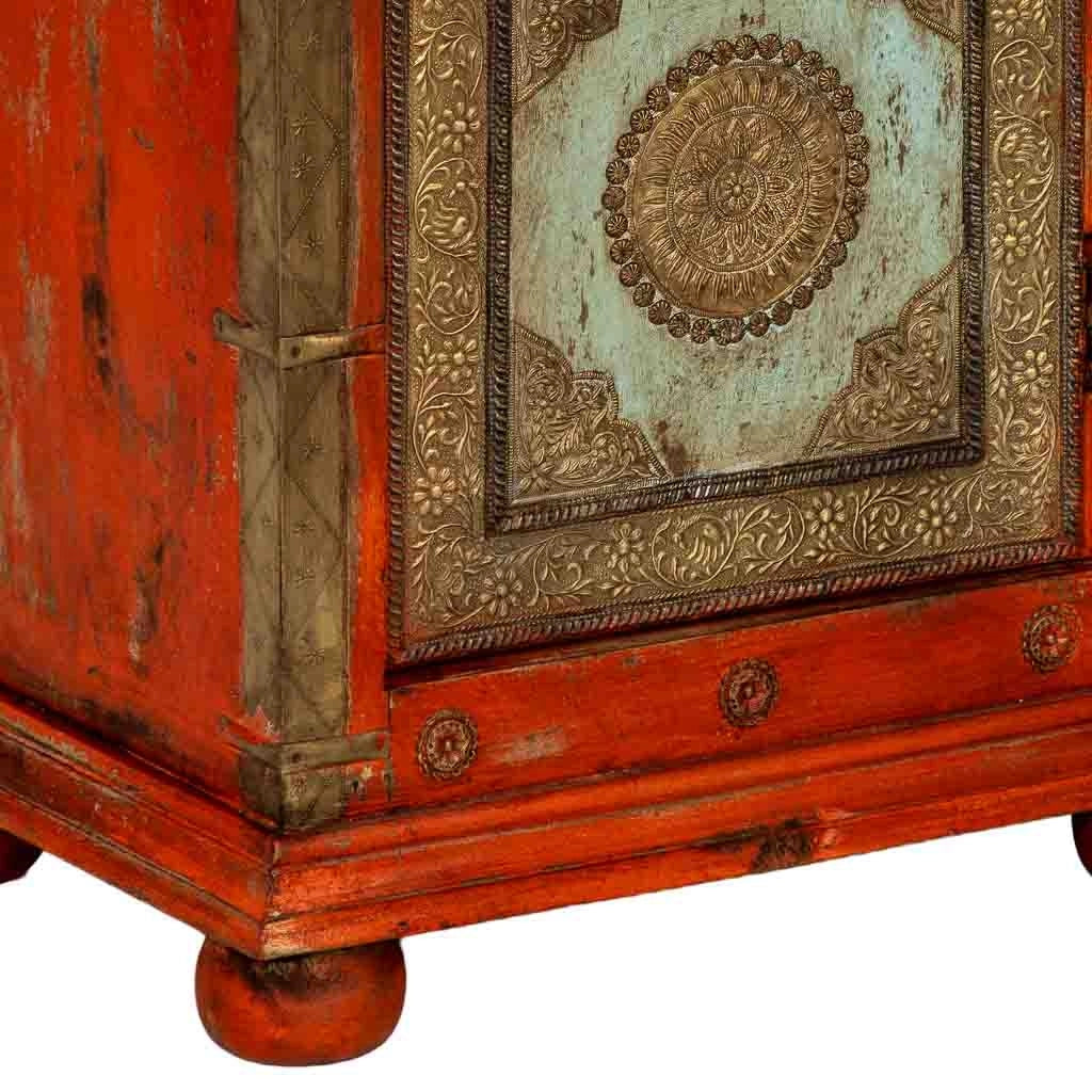 Armadio artigianale in legno rosso 53x40x149h cm