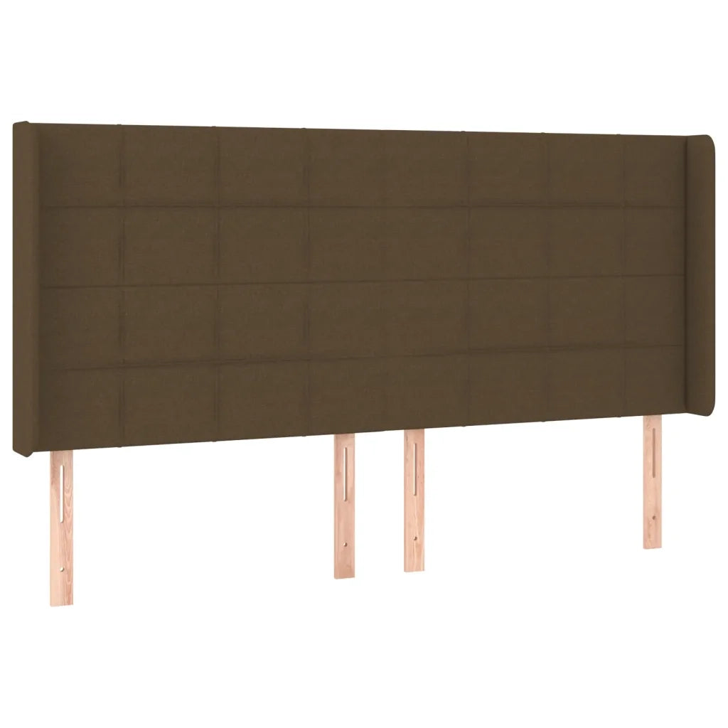 Testiera a LED-Testata con LED Marrone Scuro 163x16x118/128 cm in Tessuto 150906