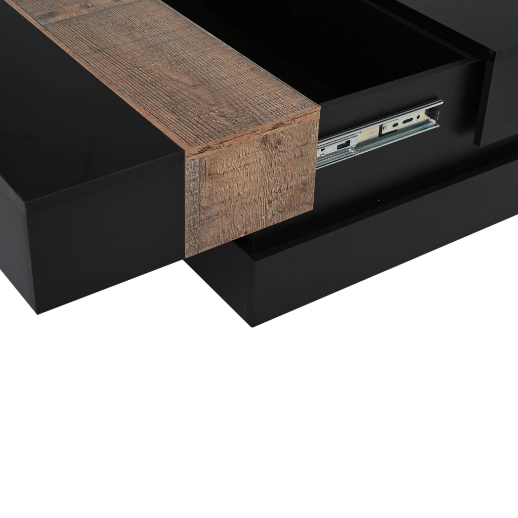 TAVOLINO DA CAFFÈ Quadrato 70x70x39 cm Nero in MDF con vano nascosto