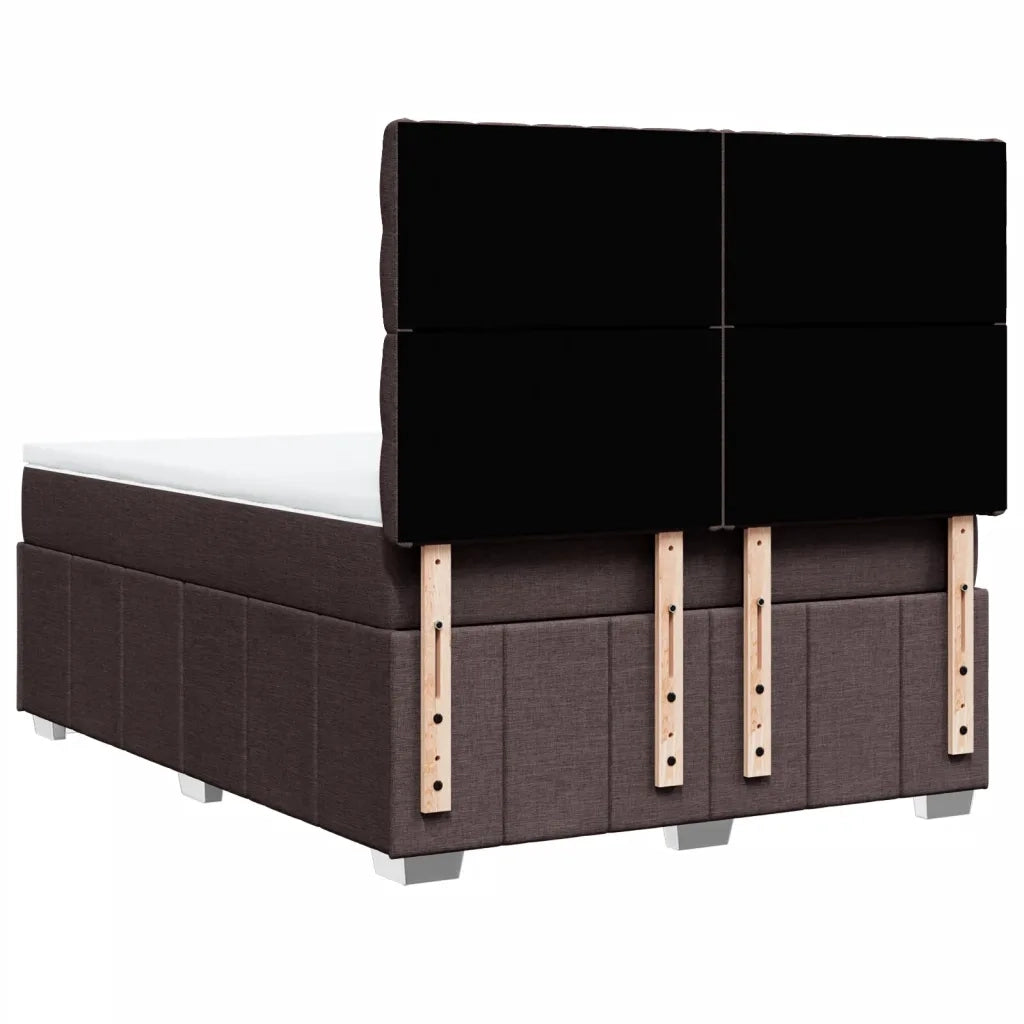 Giroletto a Molle con Materasso Marrone Scuro 140x200cm Tessuto