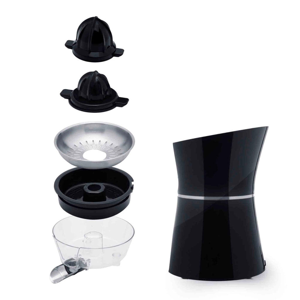 SOGO Spremiagrumi Elettrico 600W Acciaio Inox, 2 Coni, Antigoccia, Facile da Pulire, Avvio Automatico, Silenzioso, Piedini Antiscivolo, 0.55L