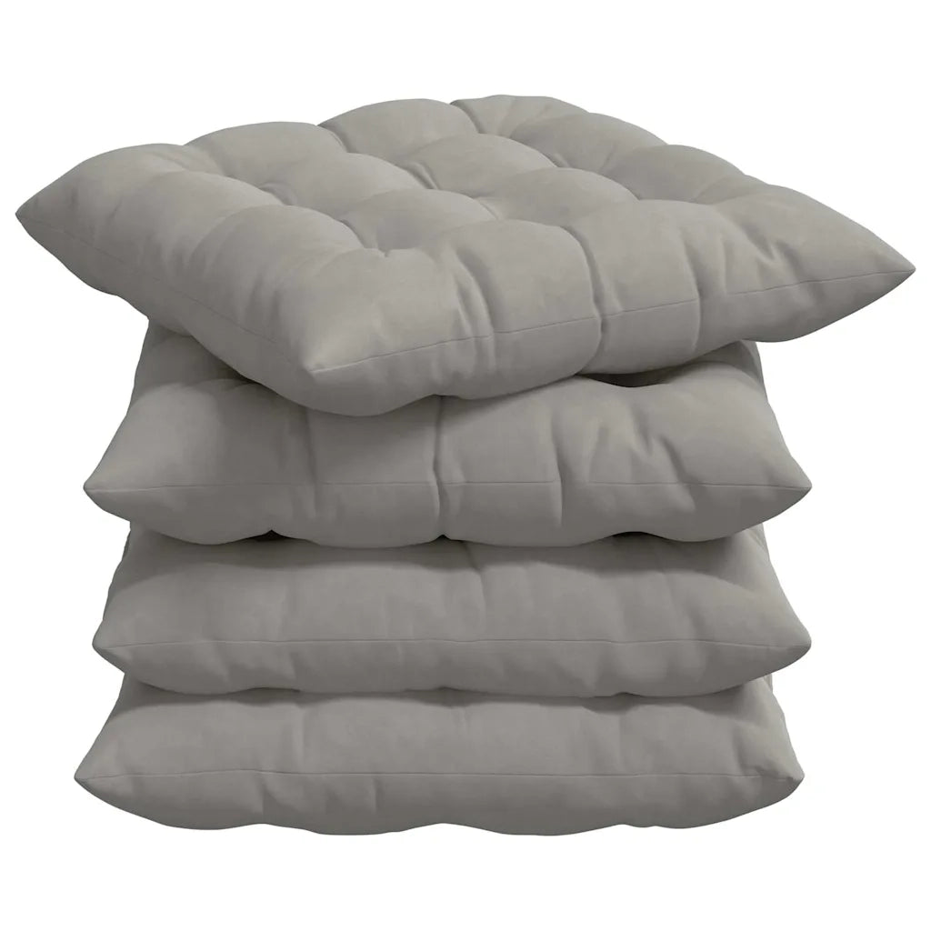 Cuscini per Seduta 4 pcs Grigio chiaro 40 x 40 x 6 cm