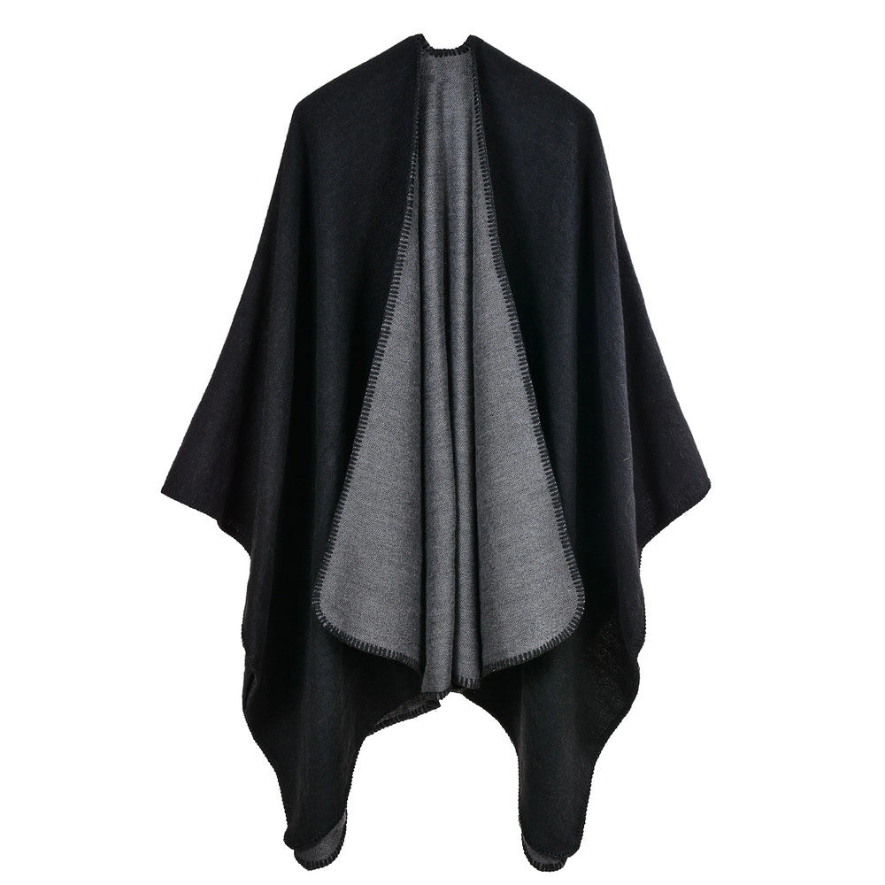 Mantella/sciarpa da donna in cashmere caldo per autunno/inverno con spacchi - Sciarpa alla moda