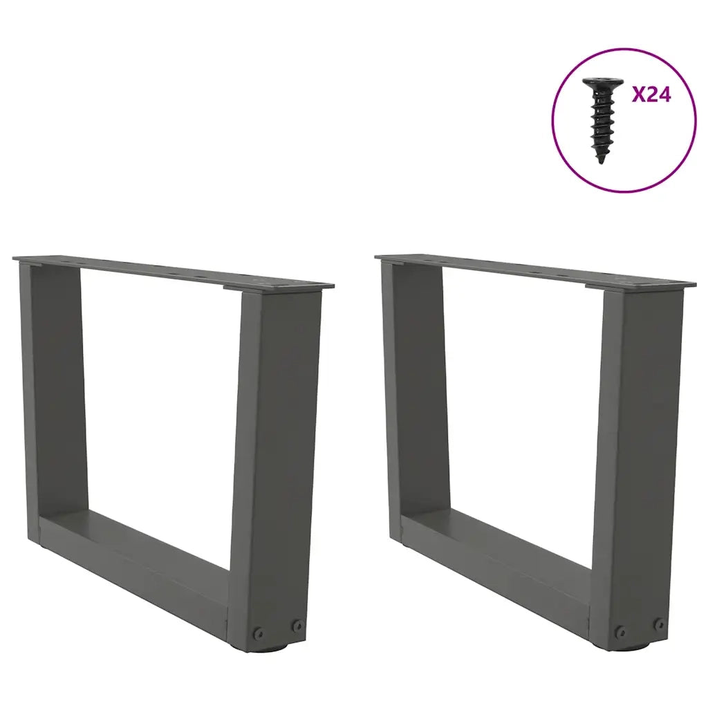 Gambe per Tavolino da CaffÃ¨ a Forma di V 2 pz Antracite 50x(30-31,3) cm Acciaio
