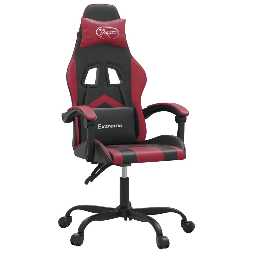 Sedia Gaming | Sedia da e-sports Nero e Rosso Vino in Similpelle