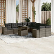 Set Divani da Giardino 11 pz con Cuscini in Polyrattan Grigio 3269430