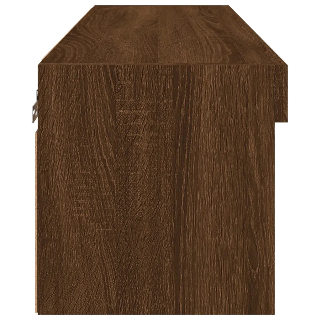 Mobile Porta TV con Luci LED Rovere Marrone 80x30x30 cm 837153