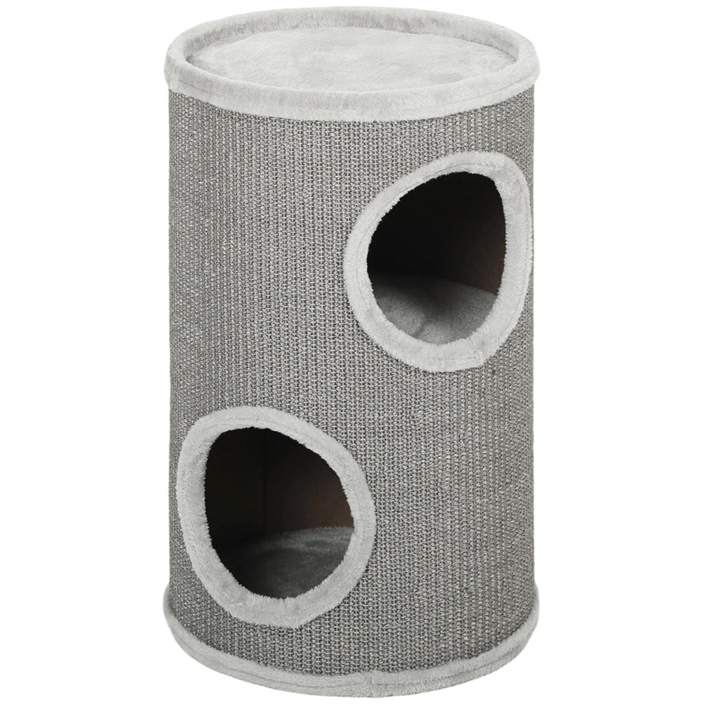 Tana per Gatti a Due Livelli ¨C Zephmum ¨C Grigio Chiaro 60x35 cm