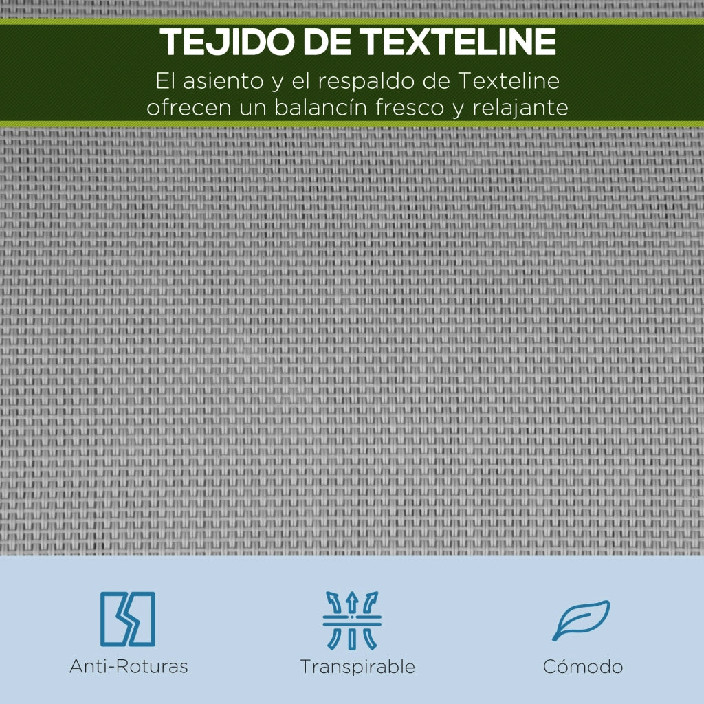 Balancin da Giardino 3 Posti con Toldo ¨C Zephmum ¨C Grigio 171x108x154 cm
