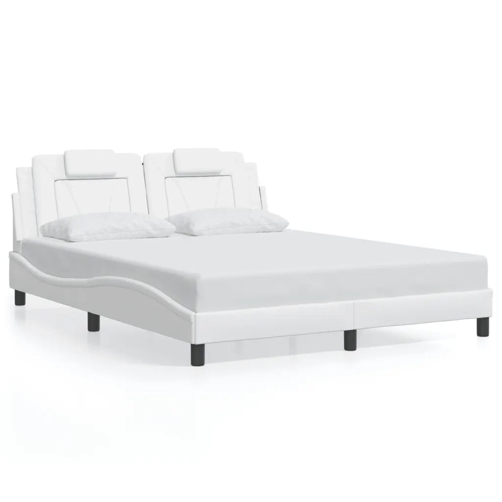 Giroletto Viana con LED senza Materasso-Struttura Letto Bianco 160x200 cm