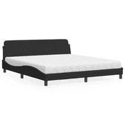 Letto con Materasso Dover Nero 180x200 cm in Velluto 3208453