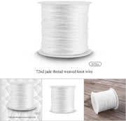 Corda a nodi 100m - Resistente e duraturo - Filo nylon - Corda con grani - Nodi macramé - Collana fai da te - Corda per collane