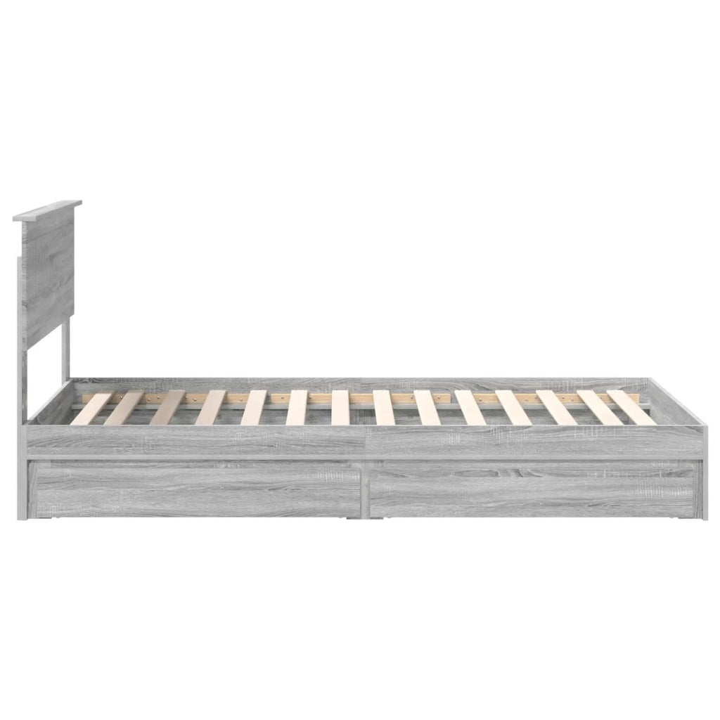 Letto con Contenitore con testiera Grigio Sonoma 100 x 200 cm 3410831