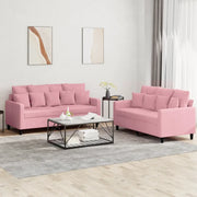 Set di Divani 2 pz con Cuscini rosa in Velluto 3201703