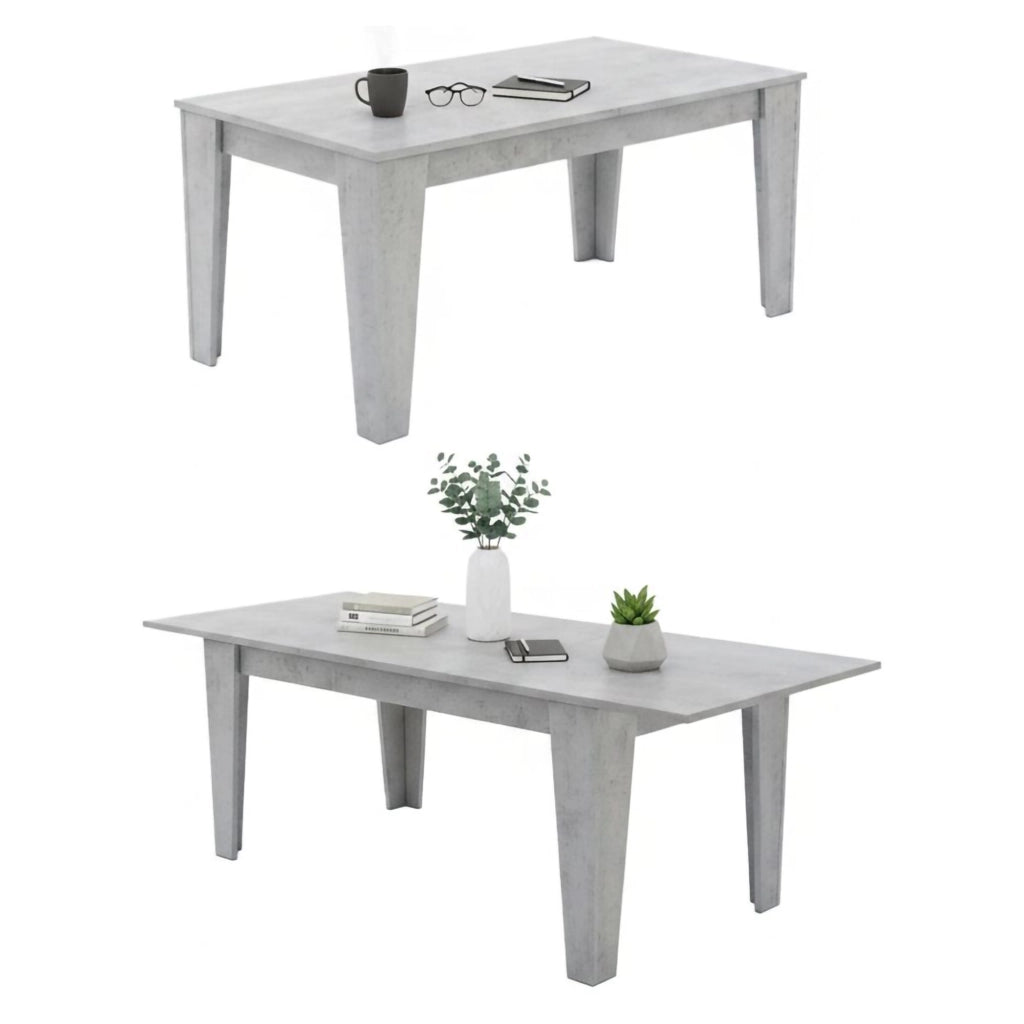 Sassetta, Tavolo Allungabile Allungabile, 220x88x78h cm Grigio Cemento