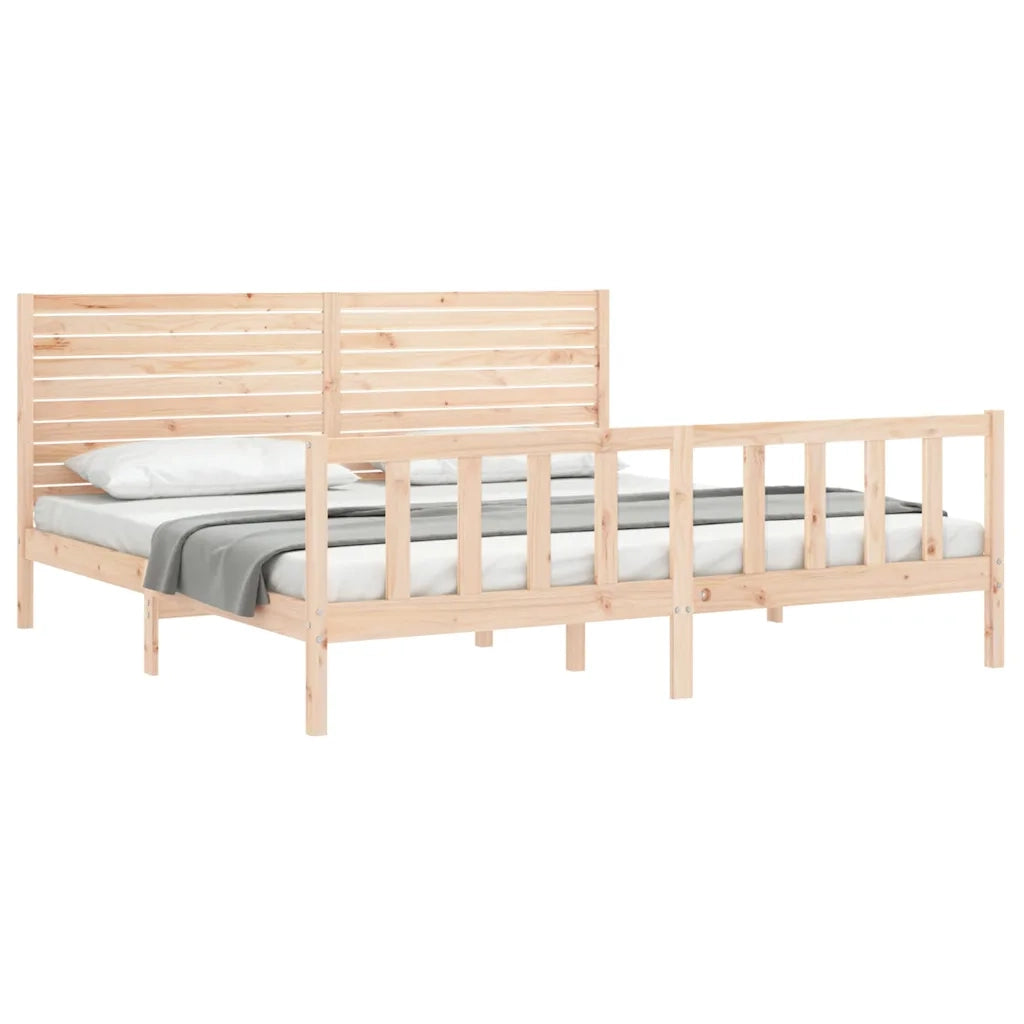 Giroletto senza Materasso-Struttura Letto 200x200 cm in Legno Massello di Pino 617130