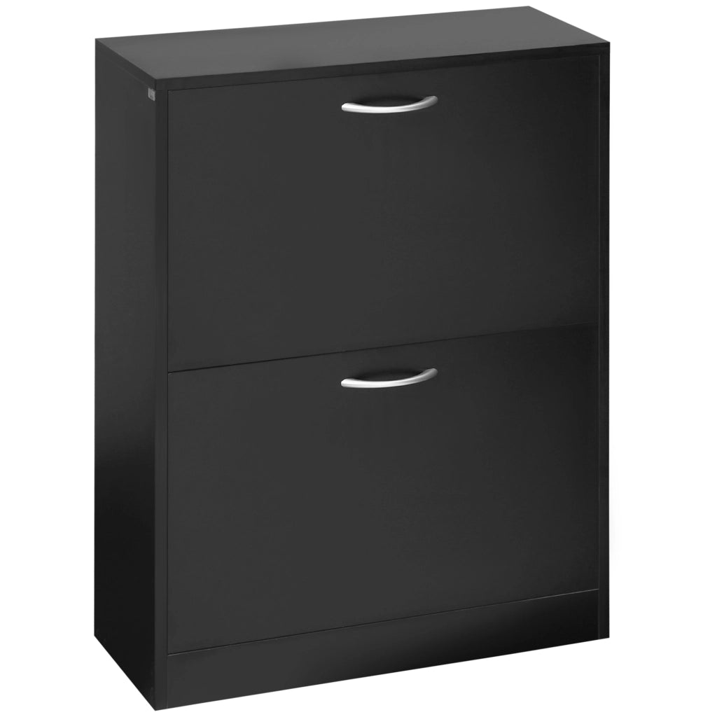 Armadio per scarpe con 2 ante ¨C zephmum ¨C nero 60x24x80 cm