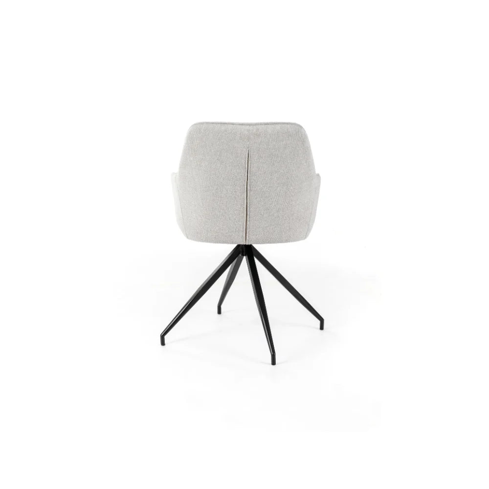 Set di 2 sedie da pranzo imbottite in tessuto grigio chiaro Celeste con struttura in metallo facili da pulire | Duzzle