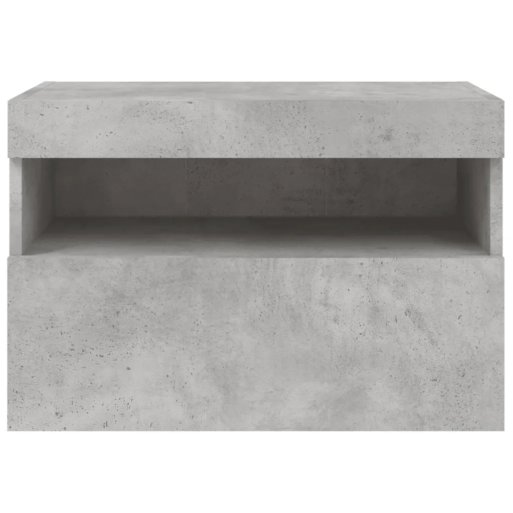 Mobile TV a Parete | Armadietto TV | Mobile Porta TV con Luci LED Grigio Cemento 60x30x40 cm