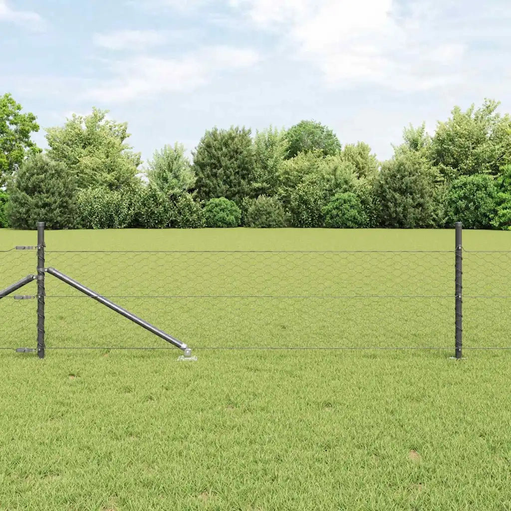 Palo della recinzione Grigio 25 x 0,5 m (maglia da 36 mm)