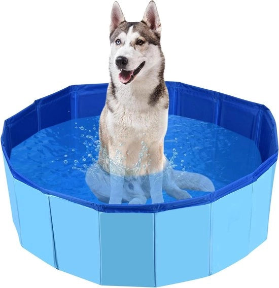 Piscina per cani in PVC pieghevole per cani grandi e medi - Anti-slip - Blu - 120 x 30 cm