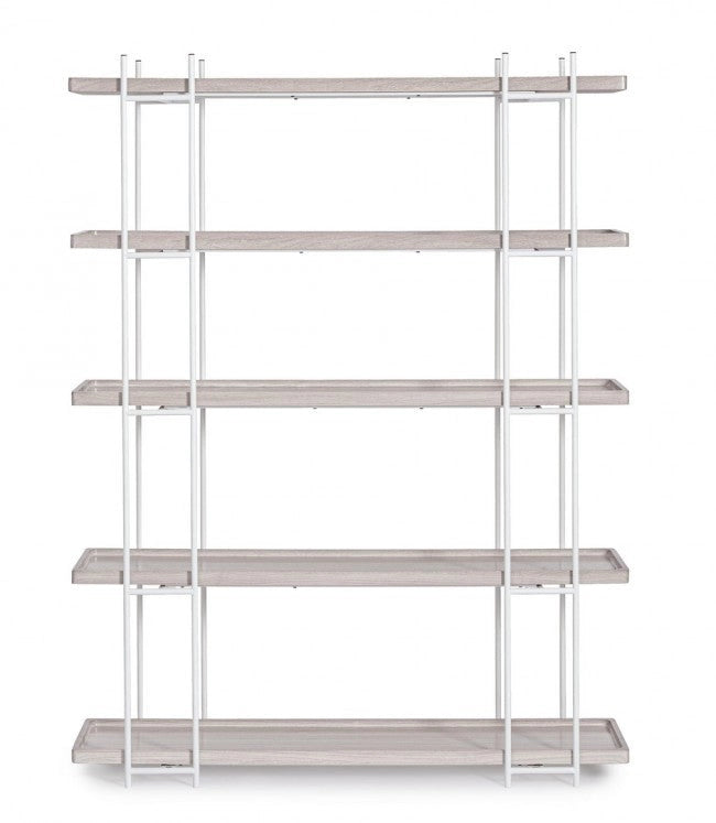 Libreria 4 Ripiani 120x32x164 cm Laurel in Acciaio
