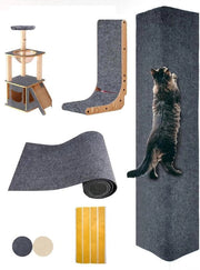 Tappeto autoadesivo per gatti - Krabmat - 1 pezzo - Grigio scuro - 200 x 40 cm