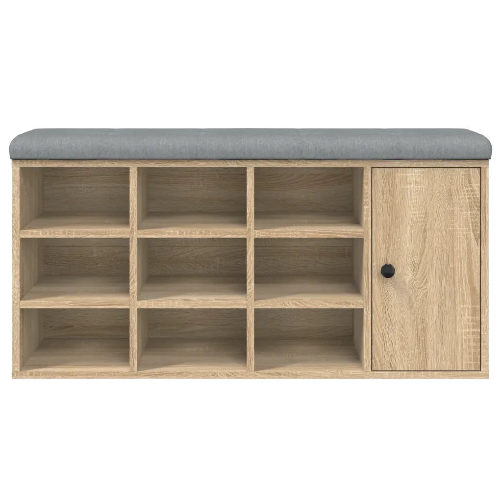Panca Porta Scarpe Rovere Sonoma 102x32x50 cm Legno Multistrato