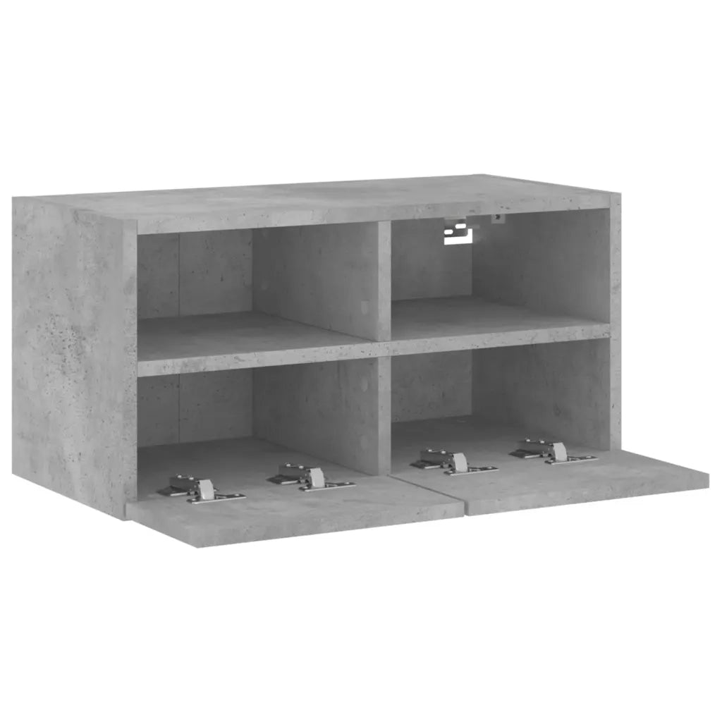Mobile TV a Parete Grigio Cemento 60x30x30 cm Legno Multistrato 836860