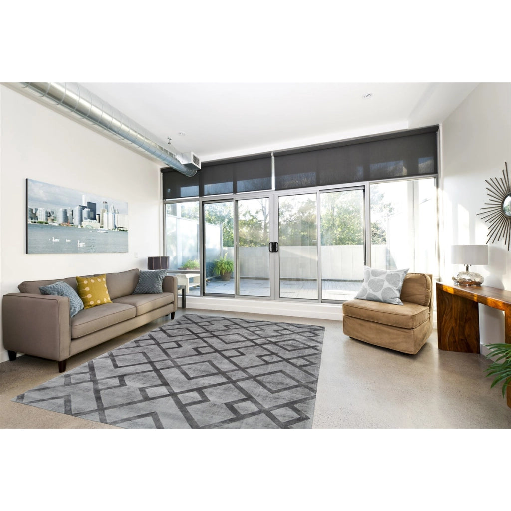 Tappeto di design Luxury 310 in viscosa antracite