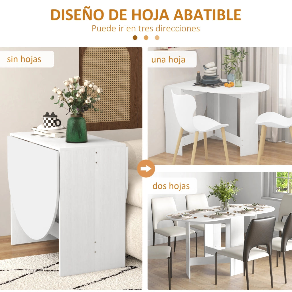 Tavolo da pranzo allungabile ovale ¨C zephmum ¨C 163x80x75 cm bianco