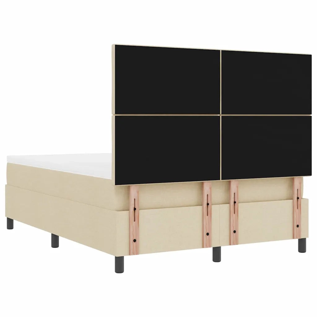 Letto a molle con materasso Crema 160 x 200 cm Tessuto 3339481