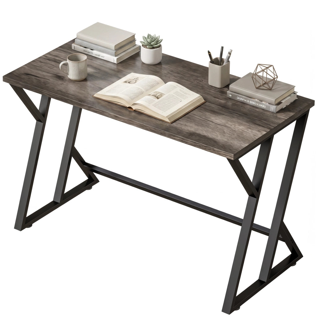 Scrivania per Computer con Cassetto ¨C Zephmum ¨C Grigio, Legno, 120x60cm