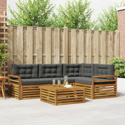 Set di divani da esterno con cuscino 5 pcs Naturale e Antracite