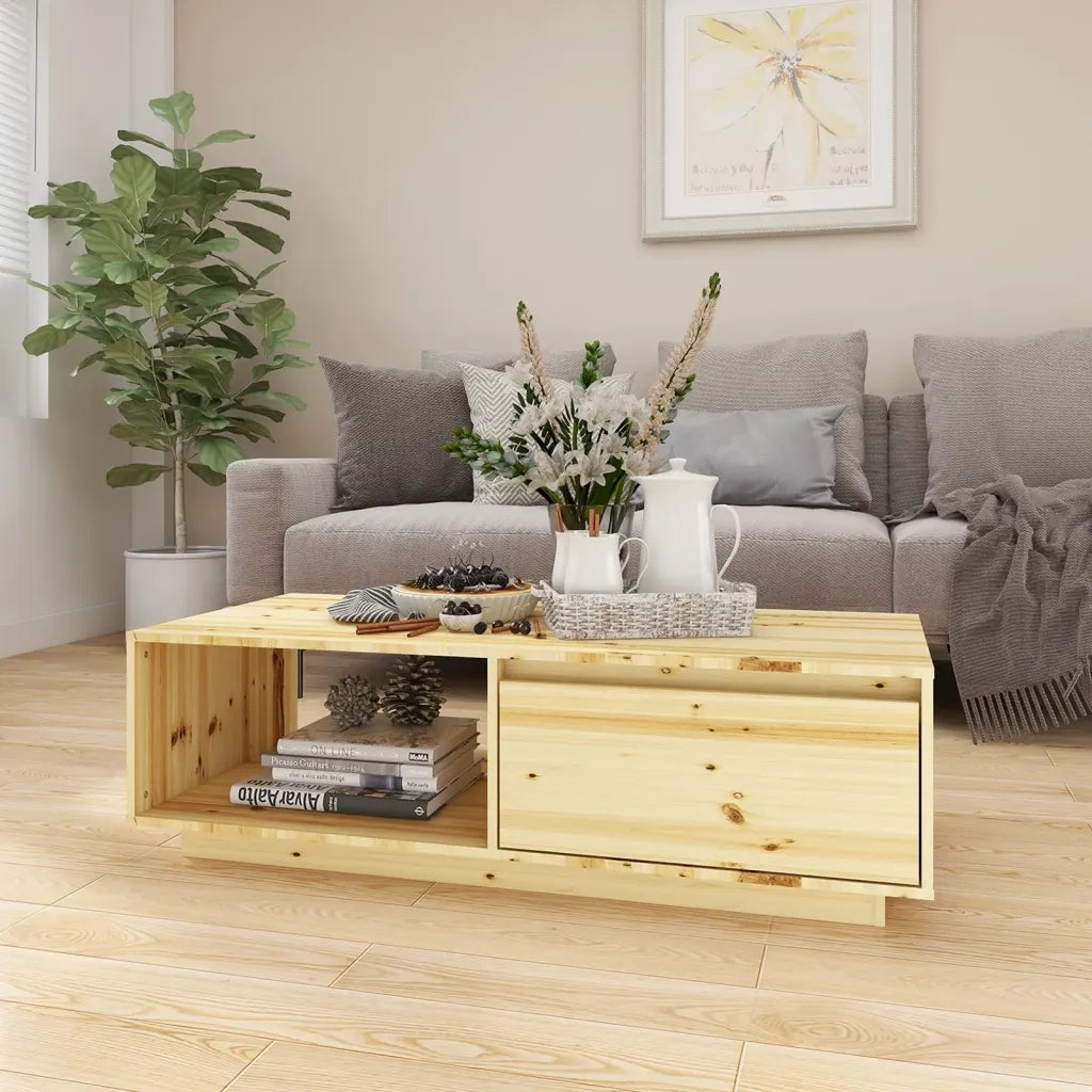 Tavolino da salotto | Tavolino da caff¨¨ | Tavolino da Soggiorno 110x50x33,5 cm in Legno Massello di Abete
