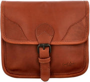 Borsa da ciclismo in pelle con chiusura magnetica vintage marrone con tasca posteriore e cinturino da spalla inclusa