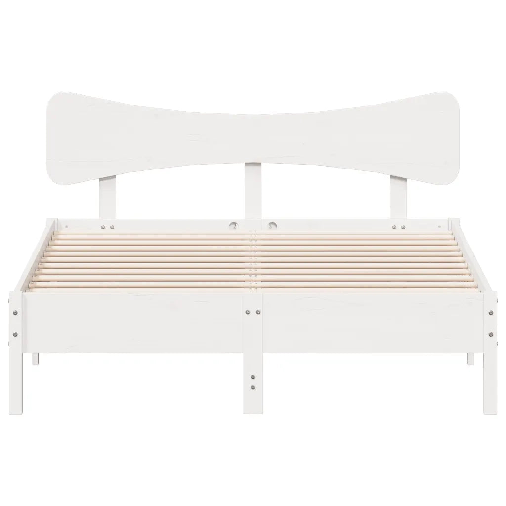 Letto senza Materasso Bianco 140x190 cm Legno Massello di Pino