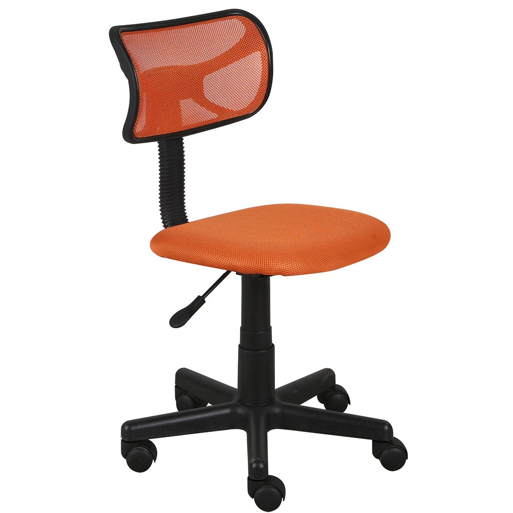 Sedia Girevole Cameretta Ufficio 5 Ruote Scrivania Schienale Traspirante Arancio