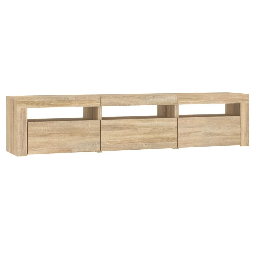 Mobile TV multimediale mensola TV credenza mobile TV sala da pranzo soggiorno camera da letto con luci LED rovere Sonoma 180 x 35 x 40 cm marrone 02_0026765
