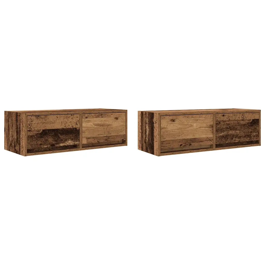 Mobili Porta TV 2 pz Legno Antico 80x31x25,5 cm in Truciolato 861523