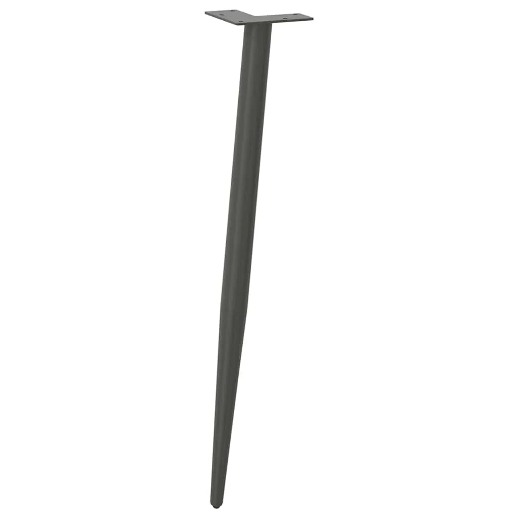 Set di 4 gambe coniche regolabili per tavolo consolle 72-73 cm in acciaio antracite 02_0056815