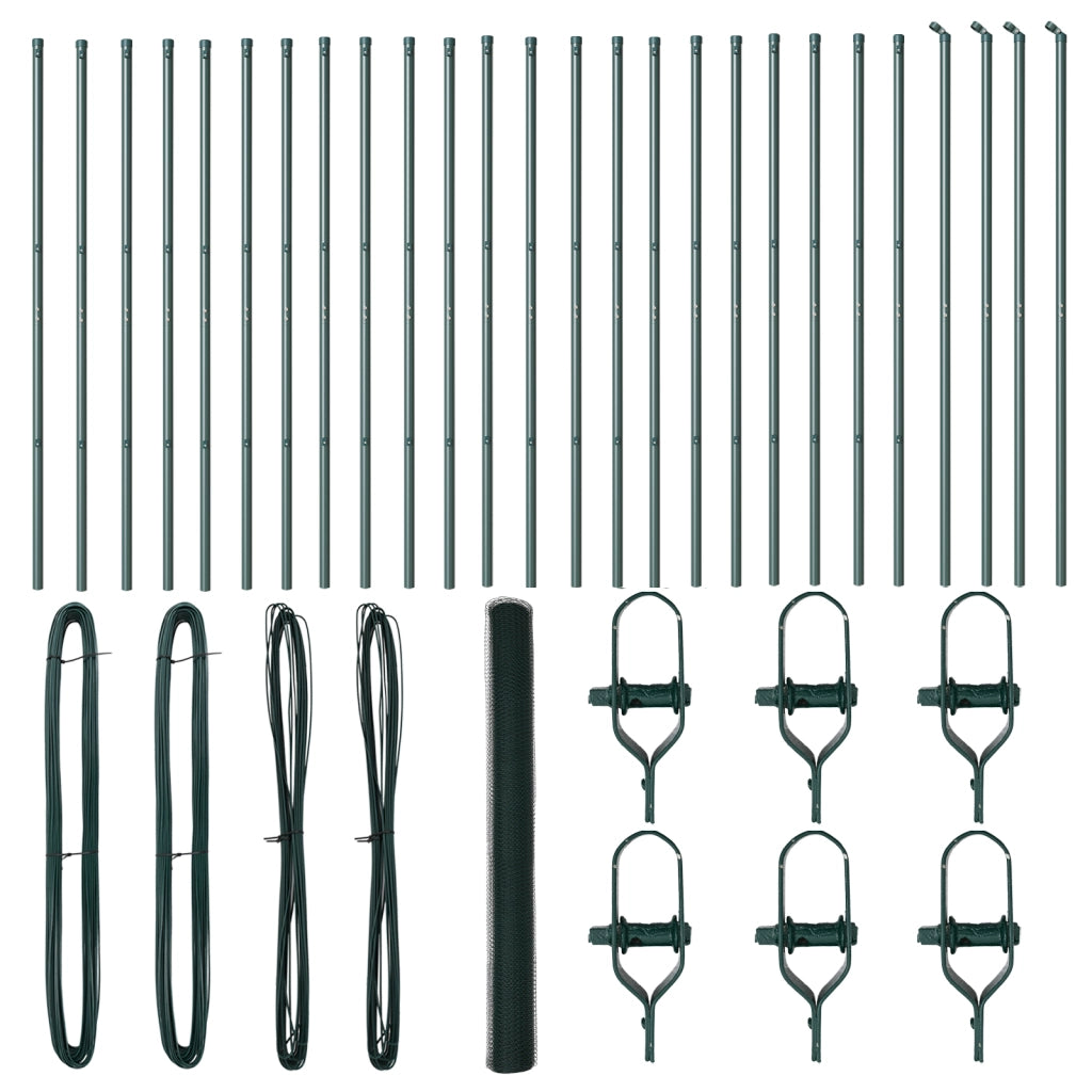 Recinzione esagonale  verde 1.5x50 m in acciaio