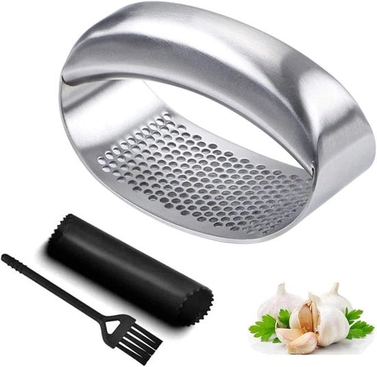 Impastatrice di aglio - Ergonomica e sostenibile - 1 pezzo - Argento - Acciaio inossidabile