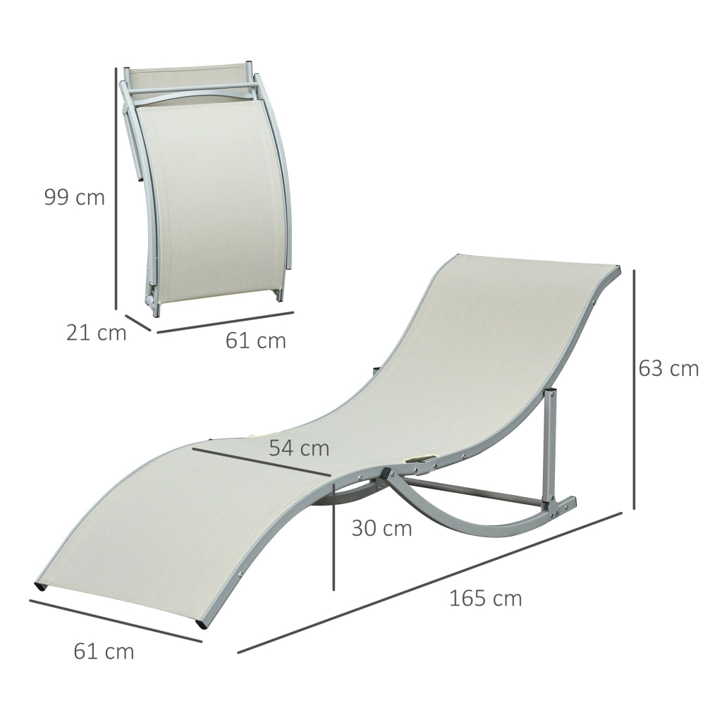 Lettini pieghevoli da giardino in alluminio e textilene ¨C zephmum ¨C 2 pezzi beige